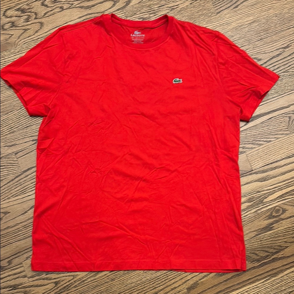 Lacoste Men's Bright Red Short Sleeve Tee XXL/7